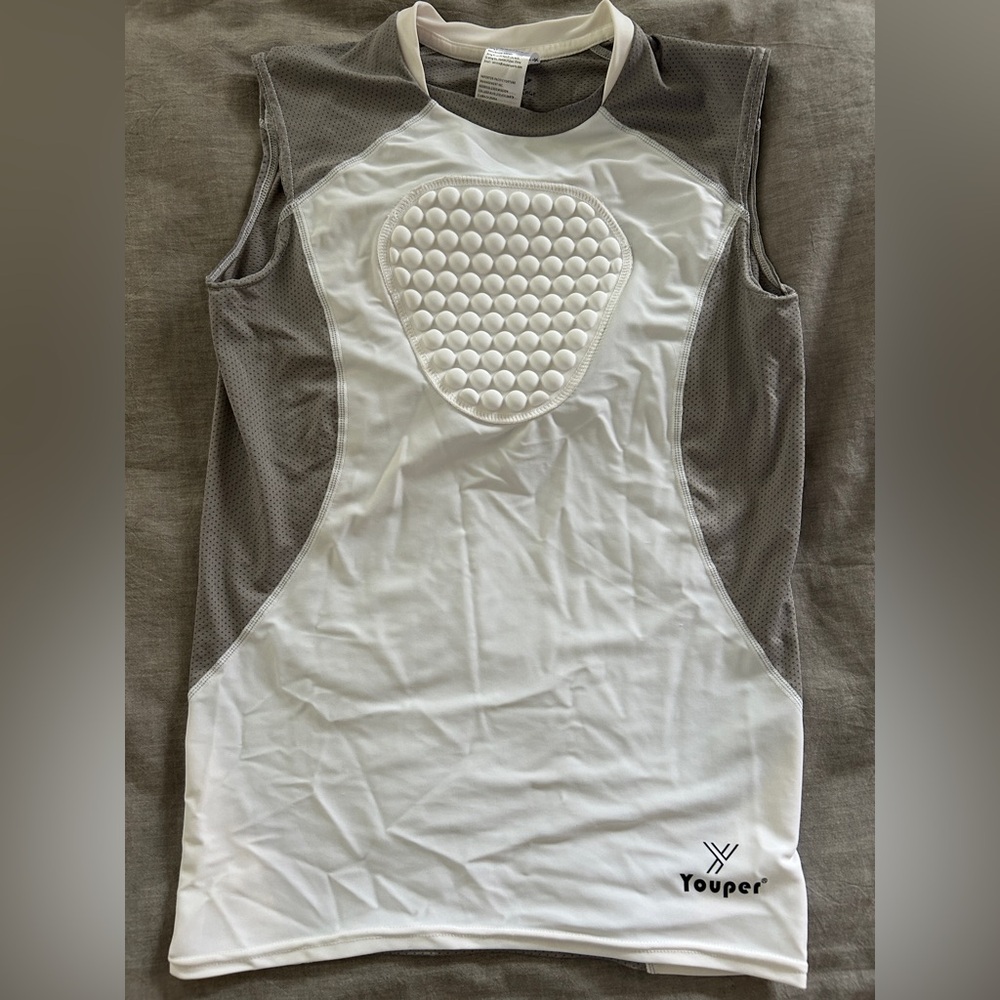 Youth Youper Chest Protector Sports Shirt - White and Gray